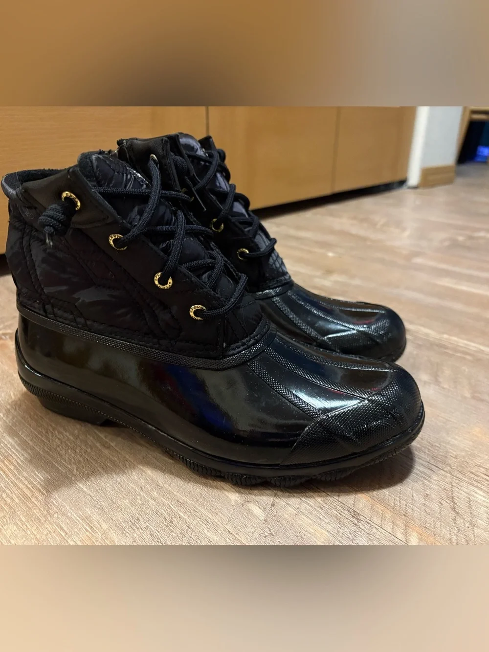 Sperry Syren Gulf Duck Rain Boots 7.5 Black